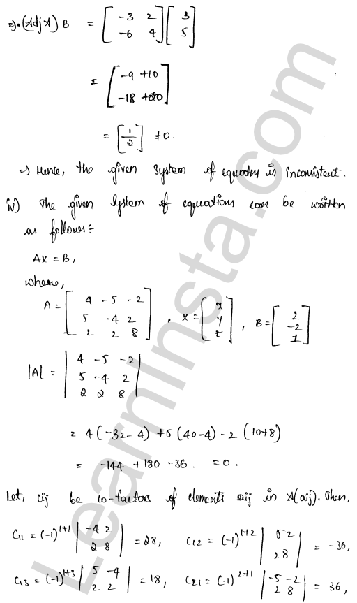 RD Sharma Class 12 Solutions Chapter 8 Solution of Simultaneous Linear Equations Ex 8.1 1.36