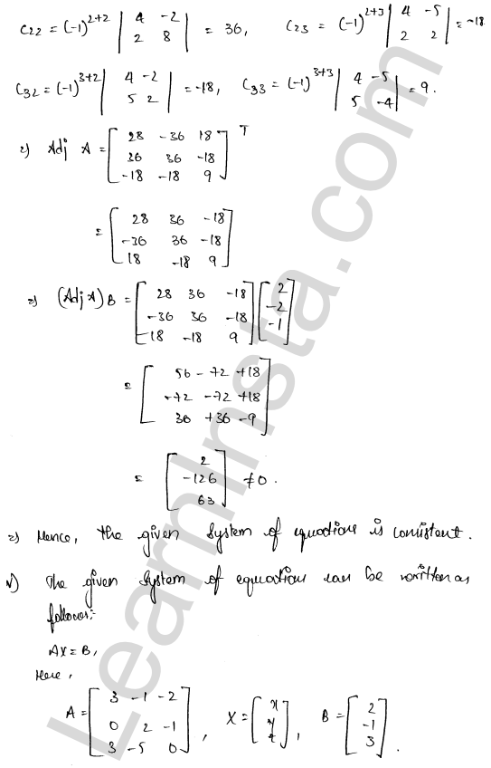 RD Sharma Class 12 Solutions Chapter 8 Solution of Simultaneous Linear Equations Ex 8.1 1.37