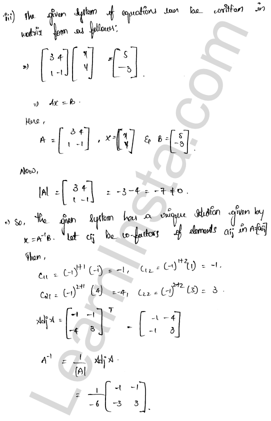RD Sharma Class 12 Solutions Chapter 8 Solution of Simultaneous Linear Equations Ex 8.1 1.4
