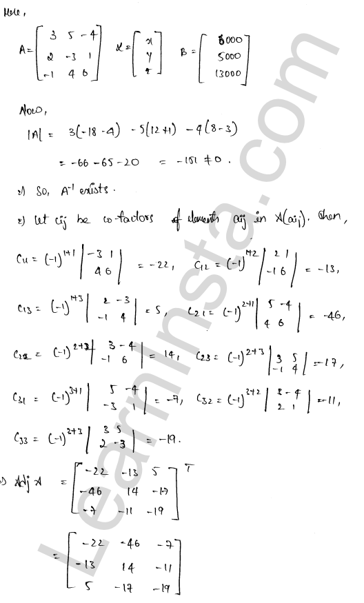 RD Sharma Class 12 Solutions Chapter 8 Solution of Simultaneous Linear Equations Ex 8.1 1.62