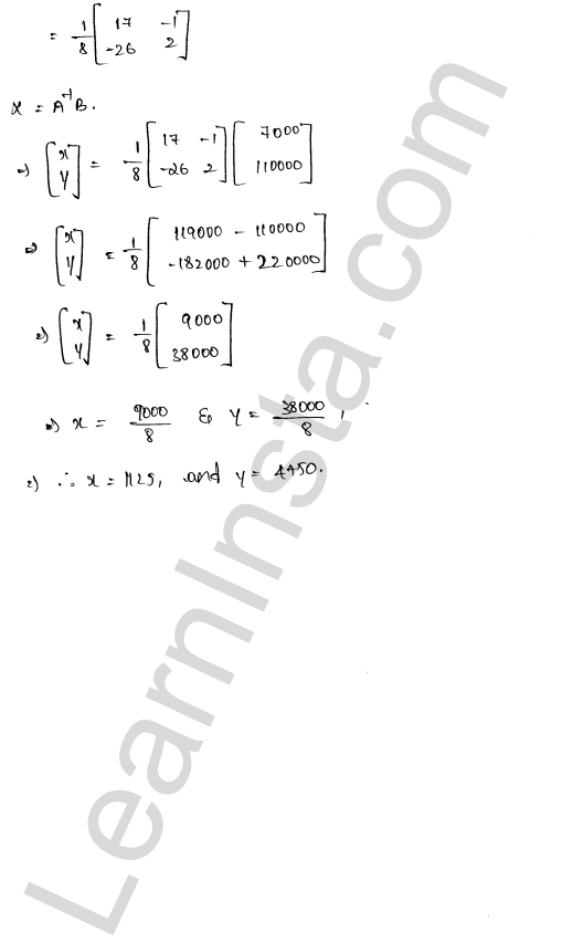 RD Sharma Class 12 Solutions Chapter 8 Solution of Simultaneous Linear Equations Ex 8.1 1.66