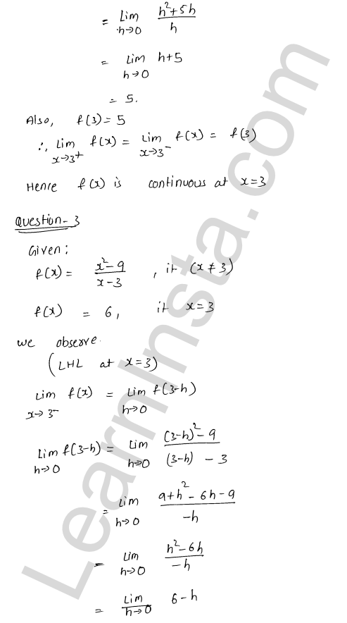 RD Sharma Class 12 Solutions Chapter 9 Continuity Ex 9.1 1.3