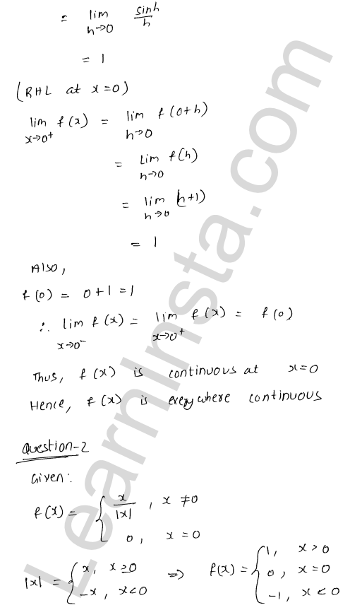RD Sharma Class 12 Solutions Chapter 9 Continuity Ex 9.2 1.2