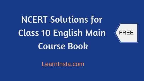 Main Course Book Class 10 English