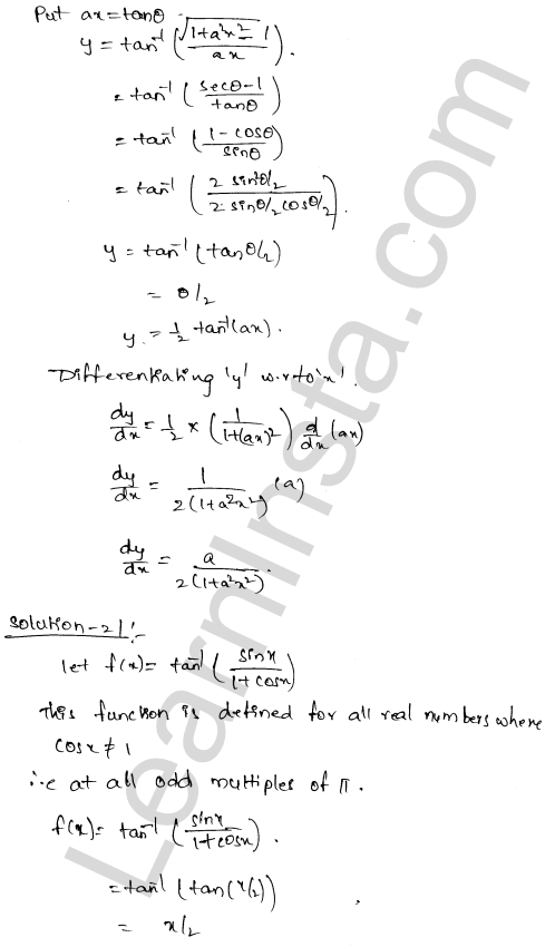 RD Sharma Class 12 Solutions Chapter 11 Differentiation Ex 11.3 1.14