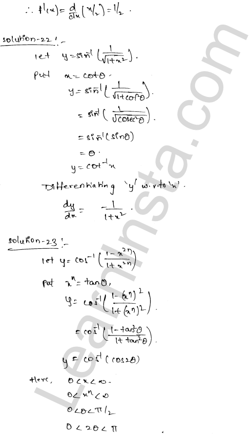 RD Sharma Class 12 Solutions Chapter 11 Differentiation Ex 11.3 1.15
