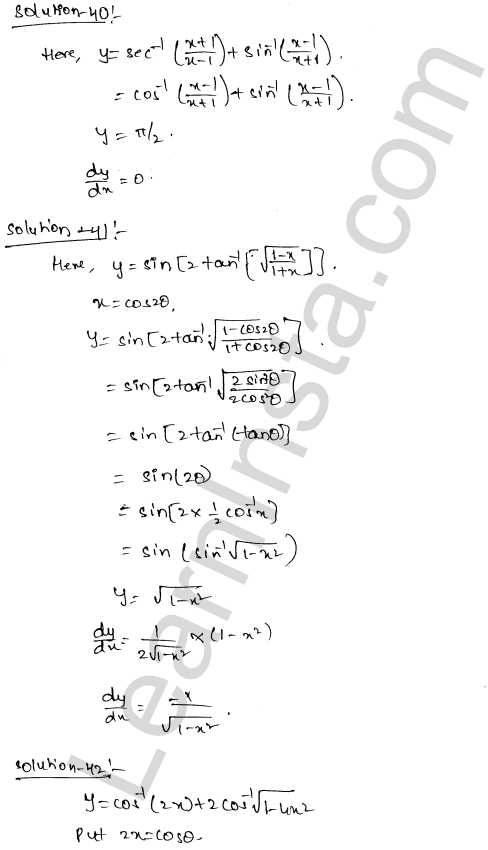 RD Sharma Class 12 Solutions Chapter 11 Differentiation Ex 11.3 1.24