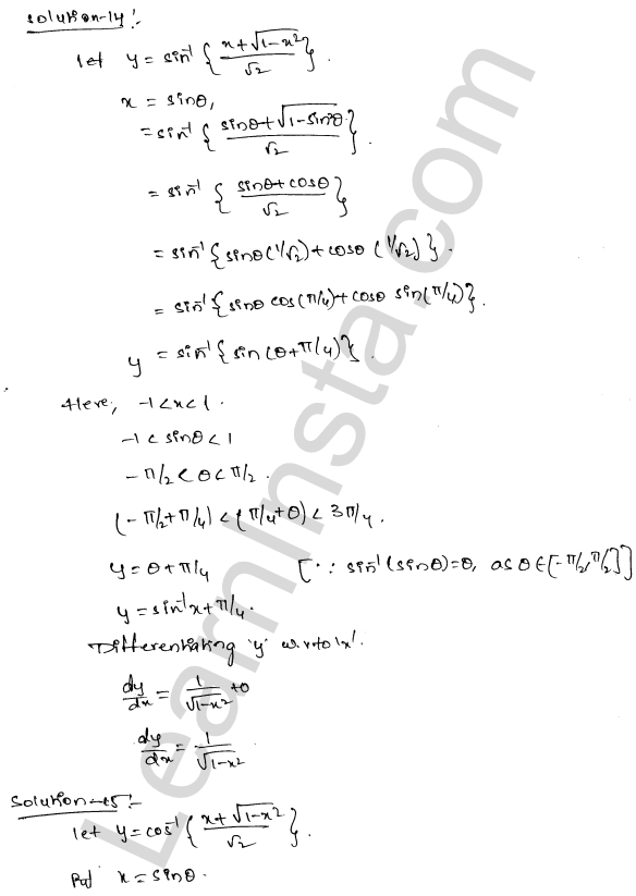 RD Sharma Class 12 Solutions Chapter 11 Differentiation Ex 11.3 1.9