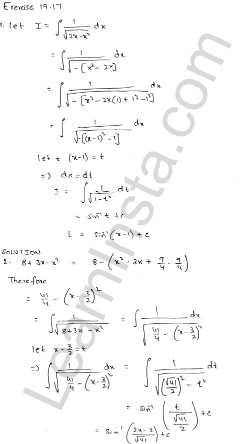 RD Sharma Class 12 Solutions Chapter 19 Indefinite Integrals Ex 19.17 1.1