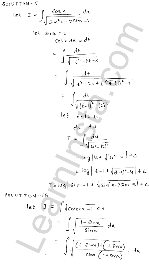 RD Sharma Class 12 Solutions Chapter 19 Indefinite Integrals Ex 19.18 1.8