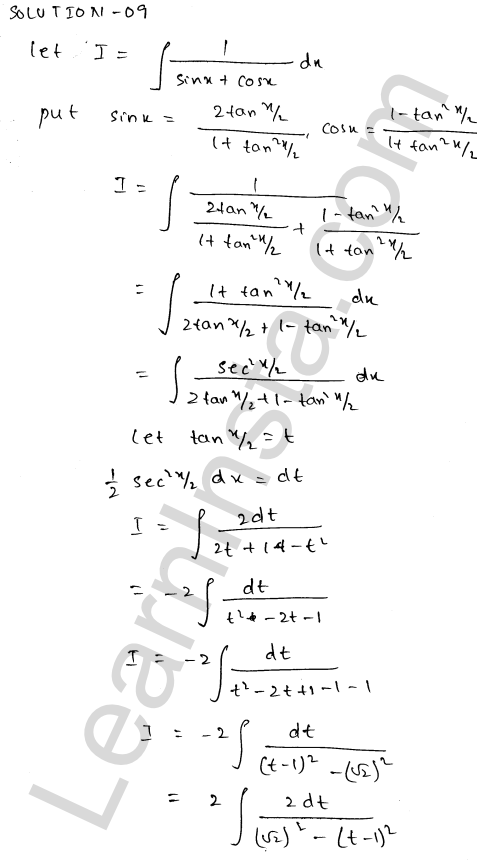 RD Sharma Class 12 Solutions Chapter 19 Indefinite Integrals Ex 19.23 1.9
