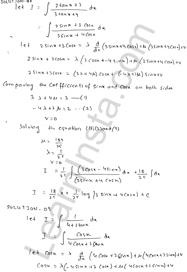 RD Sharma Class 12 Solutions Chapter 19 Indefinite Integrals Ex 19.24 1.7