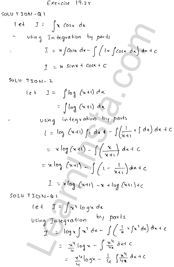 RD Sharma Class 12 Solutions Chapter 19 Indefinite Integrals Ex 19.25 1.1