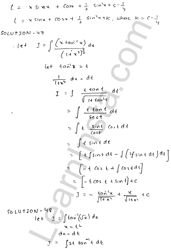 RD Sharma Class 12 Solutions Chapter 19 Indefinite Integrals Ex 19.25 1.25