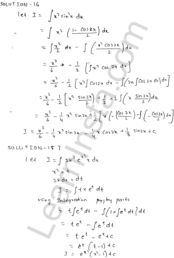 RD Sharma Class 12 Solutions Chapter 19 Indefinite Integrals Ex 19.25 1.7