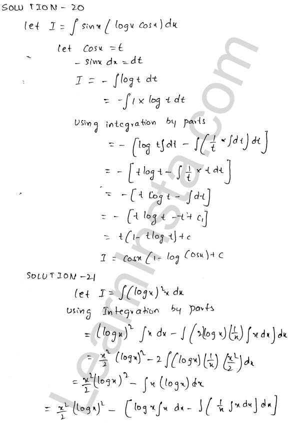 RD Sharma Class 12 Solutions Chapter 19 Indefinite Integrals Ex 19.25 1.9