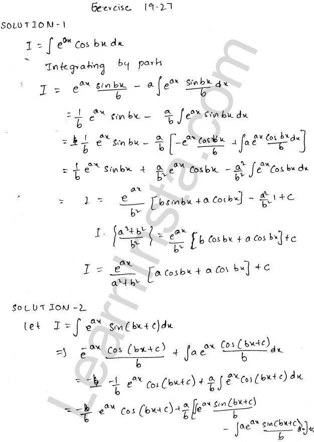 RD Sharma Class 12 Solutions Chapter 19 Indefinite Integrals Ex 19.27 1.1