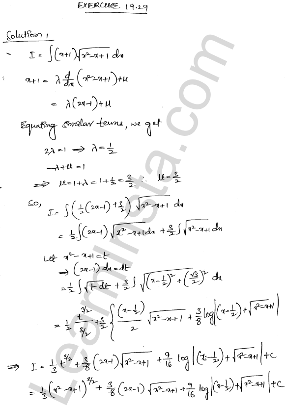 RD Sharma Class 12 Solutions Chapter 19 Indefinite Integrals Ex 19.29 1.1