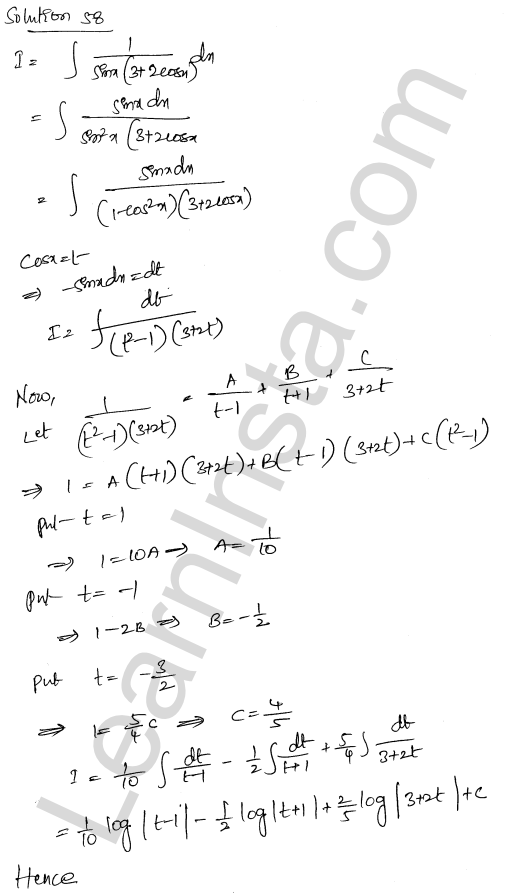 RD Sharma Class 12 Solutions Chapter 19 Indefinite Integrals Ex 19.30 1.38