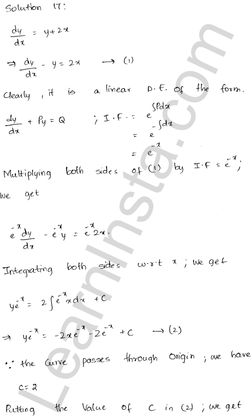 RD Sharma Class 12 Solutions Chapter 22 Differential Equations Ex 22.11 1.26
