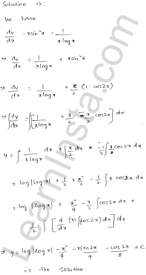 RD Sharma Class 12 Solutions Chapter 22 Differential Equations Ex 22.5 1.10