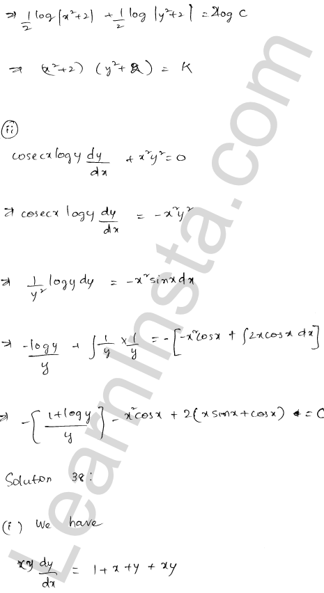 RD Sharma Class 12 Solutions Chapter 22 Differential Equations Ex 22.7 1.26