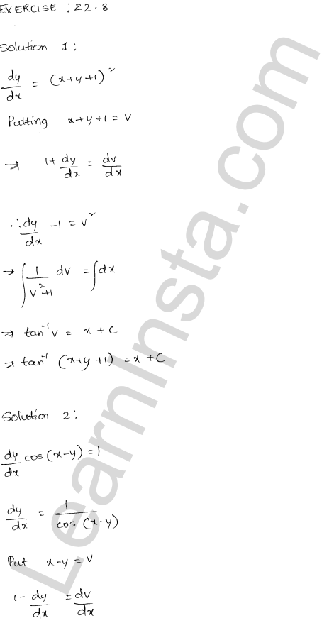 RD Sharma Class 12 Solutions Chapter 22 Differential Equations Ex 22.8 1.1