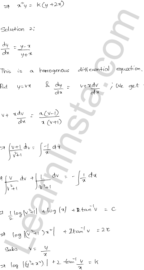 RD Sharma Class 12 Solutions Chapter 22 Differential Equations Ex 22.9 1.2