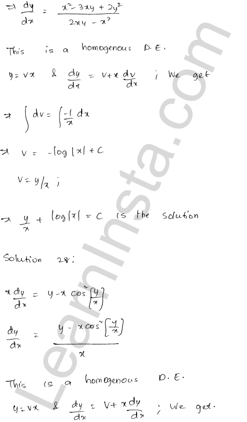 RD Sharma Class 12 Solutions Chapter 22 Differential Equations Ex 22.9 1.26