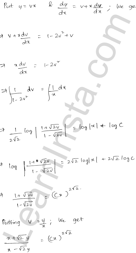 RD Sharma Class 12 Solutions Chapter 22 Differential Equations Ex 22.9 1.8