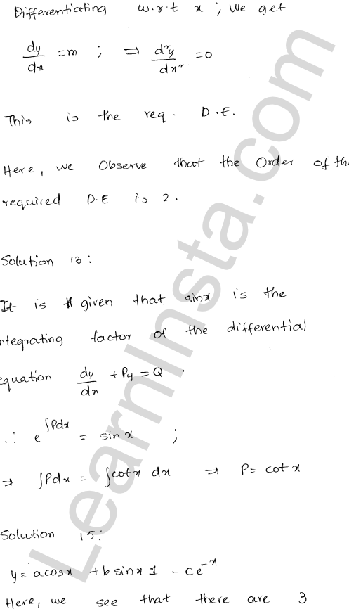 RD Sharma Class 12 Solutions Chapter 22 Differential Equations VSAQ 1.7