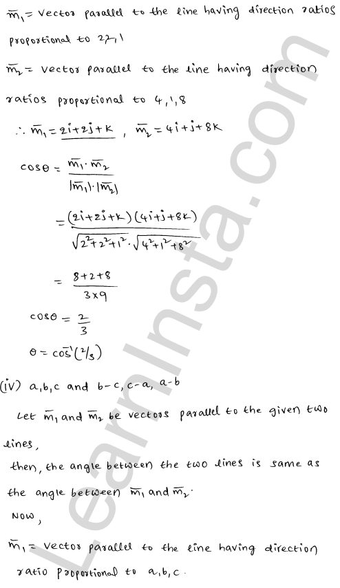 RD Sharma Class 12 Solutions Chapter 28 Straight line in space Ex 28.2 1.12