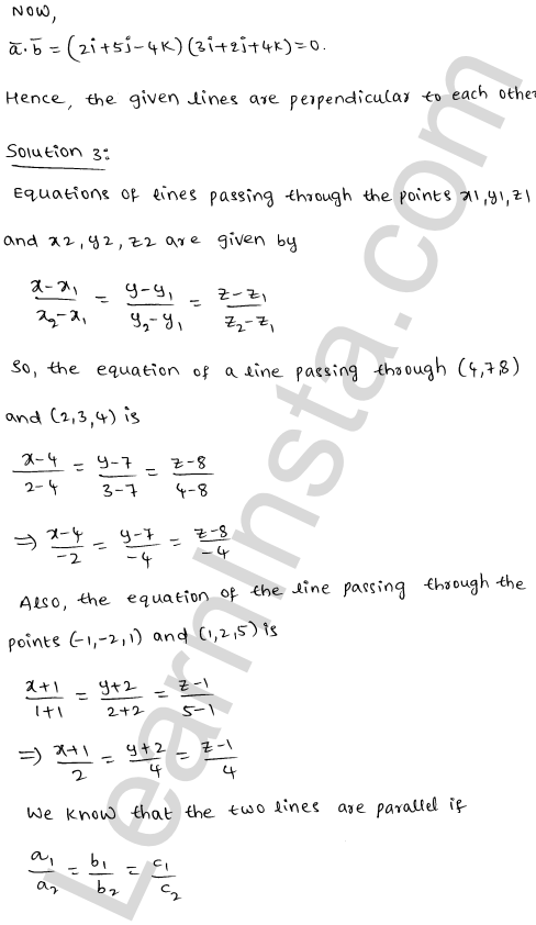 RD Sharma Class 12 Solutions Chapter 28 Straight line in space Ex 28.2 1.2