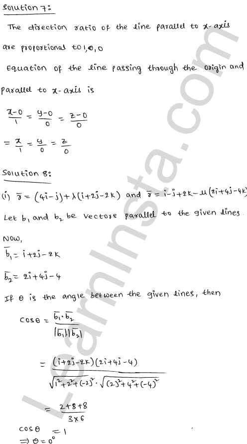 RD Sharma Class 12 Solutions Chapter 28 Straight line in space Ex 28.2 1.5