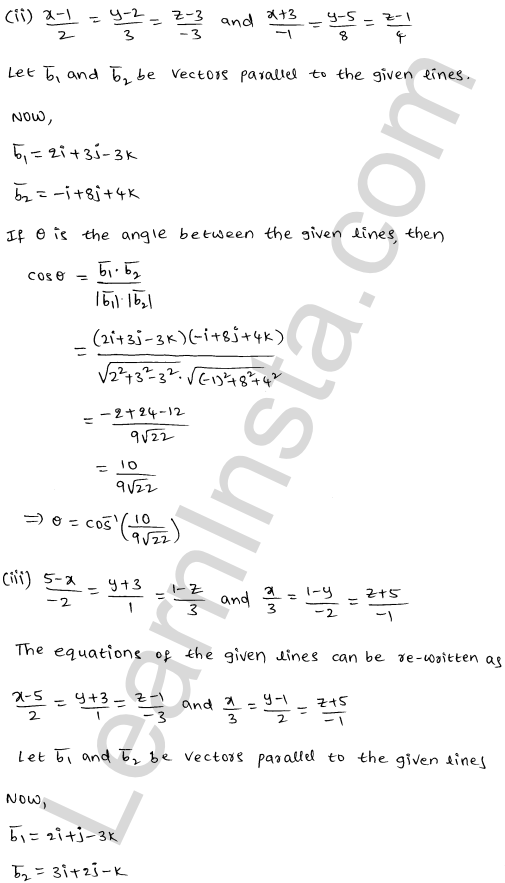 RD Sharma Class 12 Solutions Chapter 28 Straight line in space Ex 28.2 1.7