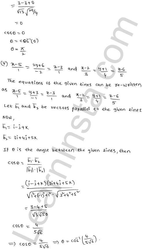 RD Sharma Class 12 Solutions Chapter 28 Straight line in space Ex 28.2 1.9