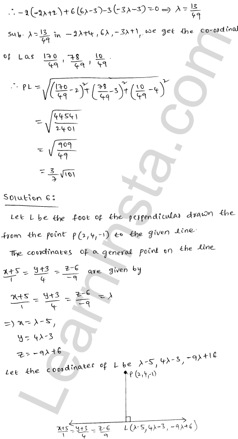 RD Sharma Class 12 Solutions Chapter 28 Straight line in space Ex 28.4 1.6