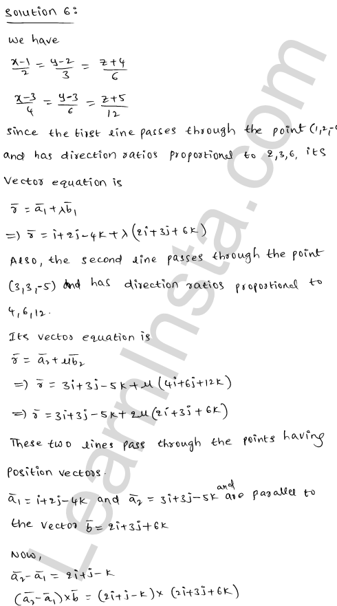 RD Sharma Class 12 Solutions Chapter 28 Straight line in space Ex 28.5 1.20