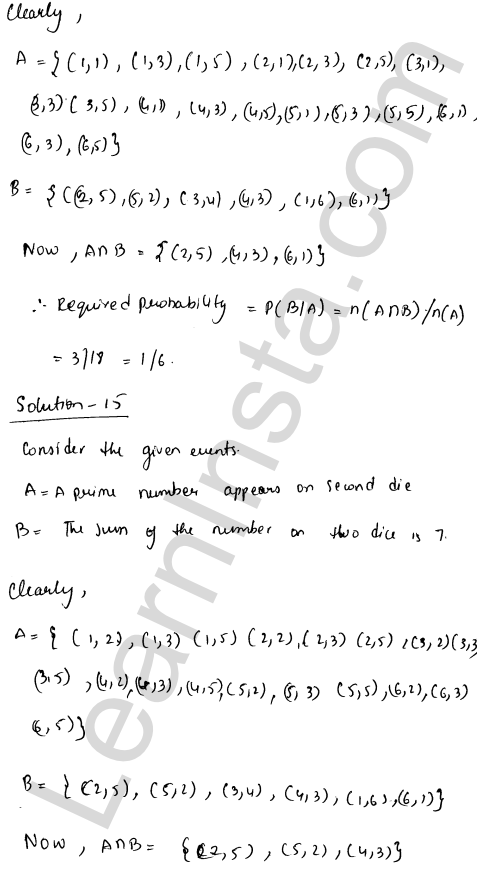 RD Sharma Class 12 Solutions Chapter 31 Probability Ex 31.3 1.12