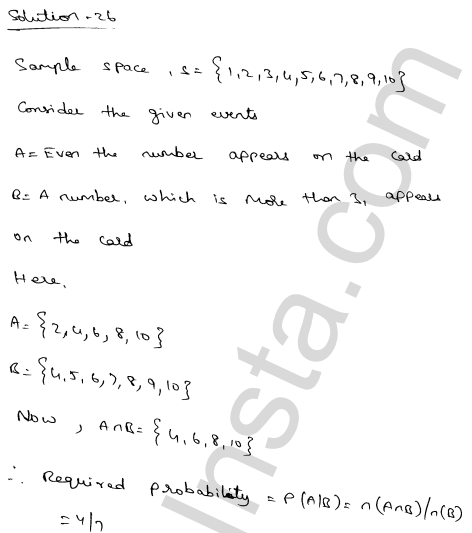 RD Sharma Class 12 Solutions Chapter 31 Probability Ex 31.3 1.19