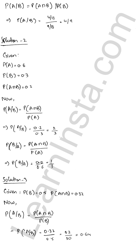 RD Sharma Class 12 Solutions Chapter 31 Probability Ex 31.3 1.2