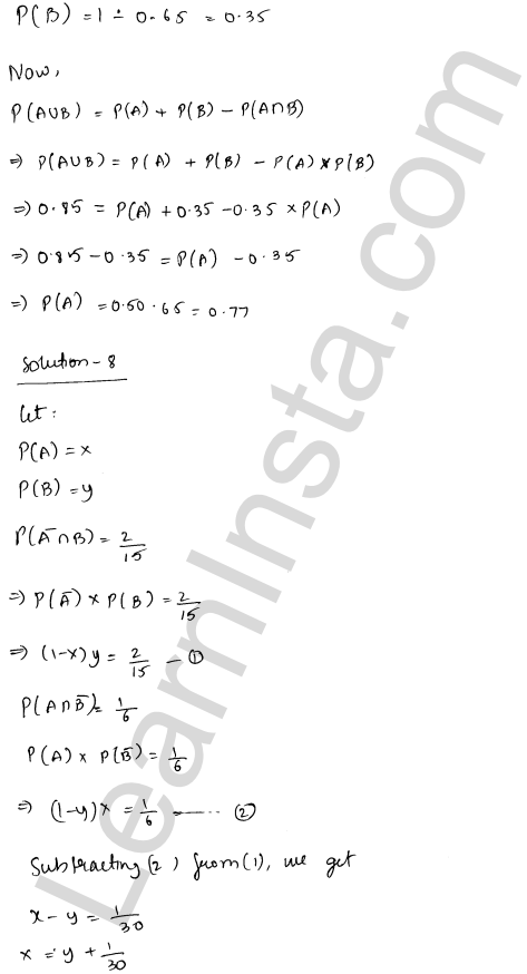 RD Sharma Class 12 Solutions Chapter 31 Probability Ex 31.4 1.7