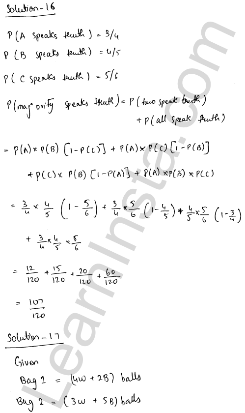 RD Sharma Class 12 Solutions Chapter 31 Probability Ex 31.5 1.10
