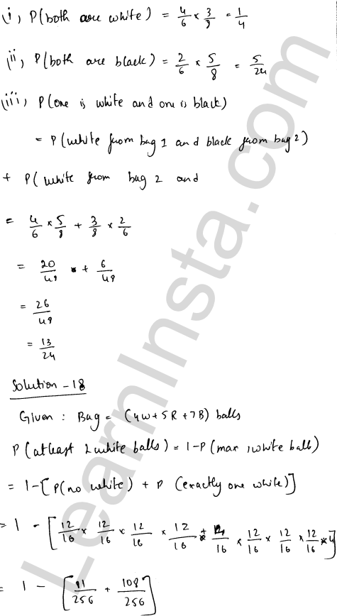 RD Sharma Class 12 Solutions Chapter 31 Probability Ex 31.5 1.11