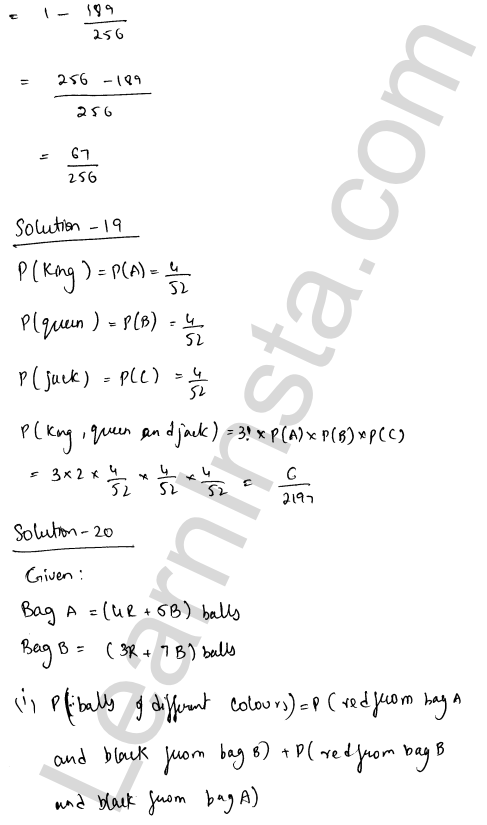 RD Sharma Class 12 Solutions Chapter 31 Probability Ex 31.5 1.12