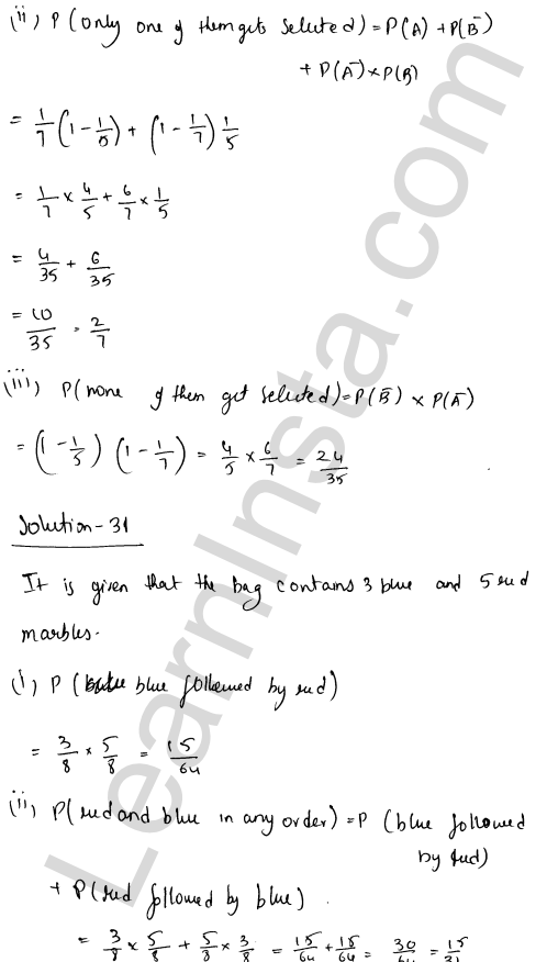 RD Sharma Class 12 Solutions Chapter 31 Probability Ex 31.5 1.22