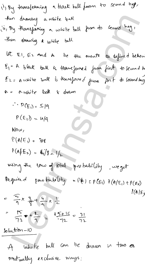 RD Sharma Class 12 Solutions Chapter 31 Probability Ex 31.6 1.10