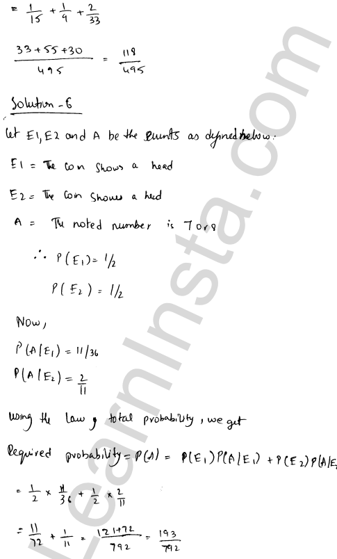 RD Sharma Class 12 Solutions Chapter 31 Probability Ex 31.6 1.7