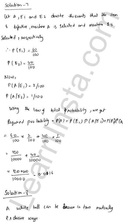 RD Sharma Class 12 Solutions Chapter 31 Probability Ex 31.6 1.8