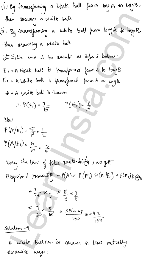 RD Sharma Class 12 Solutions Chapter 31 Probability Ex 31.6 1.9